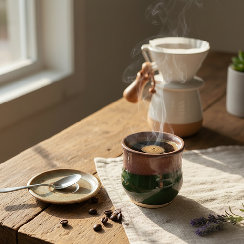 Two-tone ceramic cup lifestyle photo